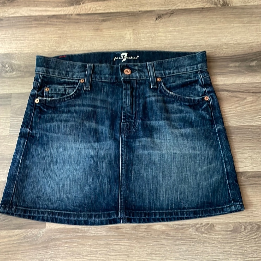 7 for all mankind denim mini skirt